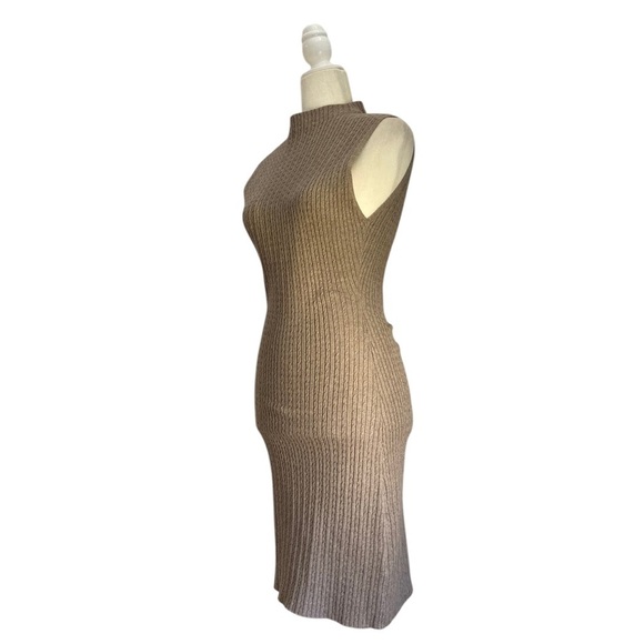 Sundays Fay Cableknit Dress NWOT Sleeveless Mini Dress in Toast - Picture 5 of 12